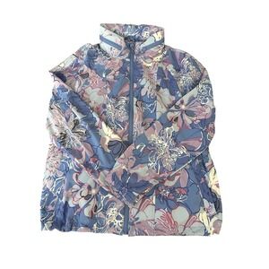 T by Talbots Medium Lightweight Woven Stretch Bomber Jacket - Expressive Floral